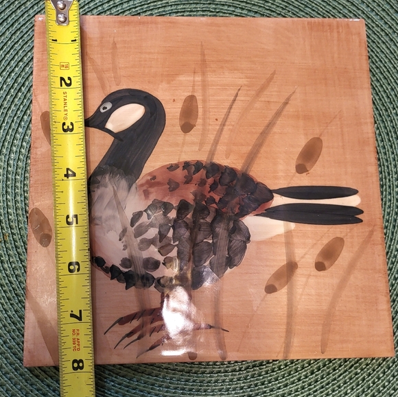 Marco e Cristina Tile Trivet Handpainted Canada Goose 8x8" Square Waterfowl - Picture 6 of 6